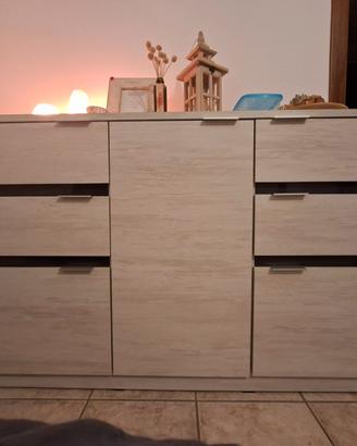 Soggiorno completo 3 pezzi rovere chiaro