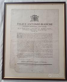 Bando Antico 1774 Carpi Felice Antonio Bianchi