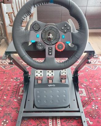 Volante Logitech, pedaliera e supporto acciao