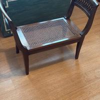 Panca scendiletto/poltroncina neoclassica in noce