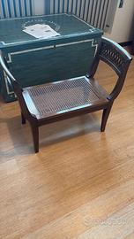Panca scendiletto/poltroncina neoclassica in noce