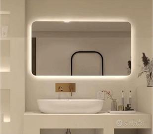 Specchio bagno rettangolare led