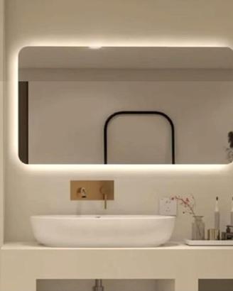 Specchio bagno rettangolare led