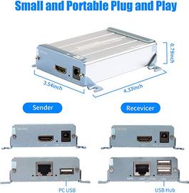 extender hdmi + 2 usb 80 mt (1080 p)     -poe-