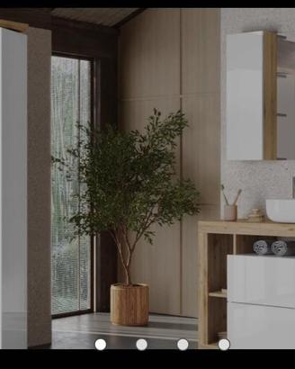 specchio con pensile a muro-bagno