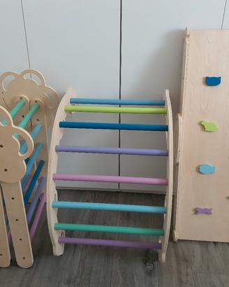 COSYLAND 8 in 1 Pikler Montessori con scivolo