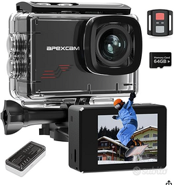Apexcam M80 Action Cam Con 64GB Scheda 4K 60FPS 48