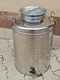 fusto inox 50 lt con rubinetto vino olio