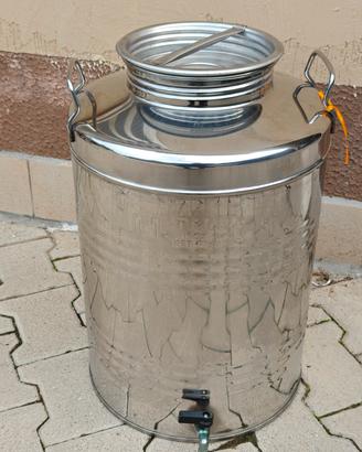 fusto inox 50 lt con rubinetto vino olio