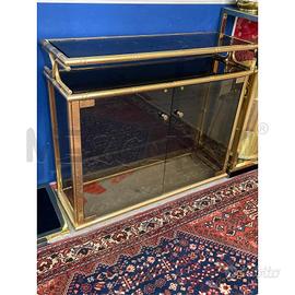 INGRESSO VINTAGE OTTONE BAMBU VETRO FUME 2SPORTELL