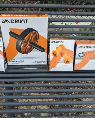 Mini Lotto Fitness Crivit Nuovo - Roue + Manubri