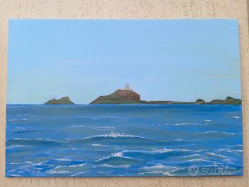 Dipinto spiaggia di Nora - Sardegna