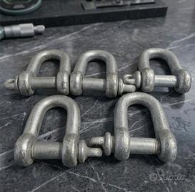 Set 5 Grilli a "D" in Acciaio Zincato - Perno 22mm