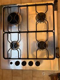 Piano cottura 4 fuochi gas + accensione elet. rex