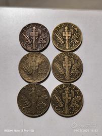 Lotto 6 monete Vittorio Emanuele III 