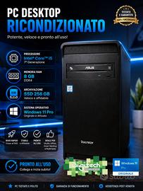 PC Desktop Intel i5, 8gb, 256ssd, w11 pro original