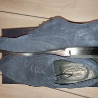 Scarpe Lancaster stringate uomo blu camoscio 44