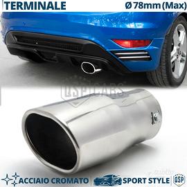 TERMINALE di Scarico OVALE Obliquo INOX CROMATO