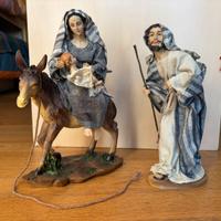 Statue presepe Maria, Giuseppe, Gesù, Asino