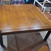 tavolo d'ufficio in legno massello e 4 sedie