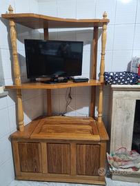 porta tv con porta legna