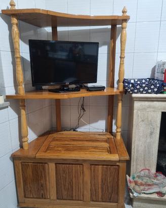 porta tv con porta legna