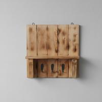 Appendiabiti da parete - legno rustico con mensola
