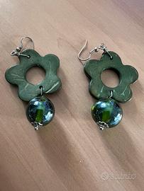 Orecchini vintage verde