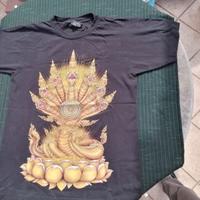 T-shirt nera con Naga fronte/retro taglia L