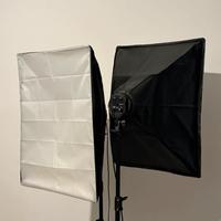 Coppia softbox e stativi per set fotografico
