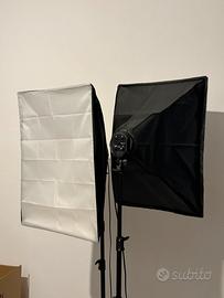 Coppia softbox e stativi per set fotografico