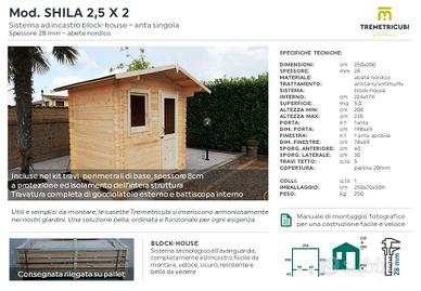Casetta in legno 2,5x2 spessore 28mm blockhouse