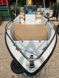 Barca con motore 40 hp e carrello