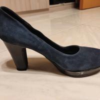 Scarpe donna Décolleté in camoscio Blu con tacco.