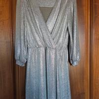 vestito abito argento corto