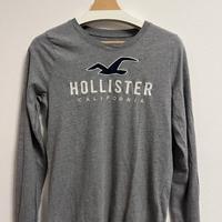 Hollister California Maglia Manica Lunga Grigia
