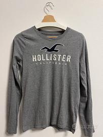 Hollister California Maglia Manica Lunga Grigia