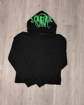 felpa syna green hood logo 