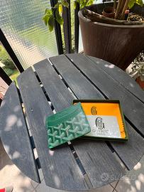 Portacarte Goyard verde con scatola originale