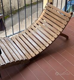 Lettino in legno di acacia