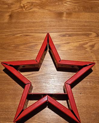 Stella di Natale decorativa in ferro porta candela