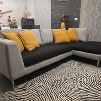 Divano con penisola grigio Luna by Alberta Divani