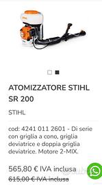 Soffiatore/ ATOMIZZATORE STIHL SR 200