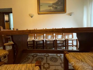 Tavolo legno con 10 sedie