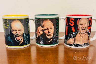 Vasco Rossi 3 Tazze in ceramica.