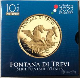 ITALIA 2022 FONTANA DI TREVI MONETA 10 EURO ORO