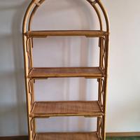 libreria scaffale in rattan