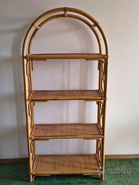 libreria scaffale in rattan