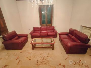 Composizione divani pura pelle pregiata nuovissimi
