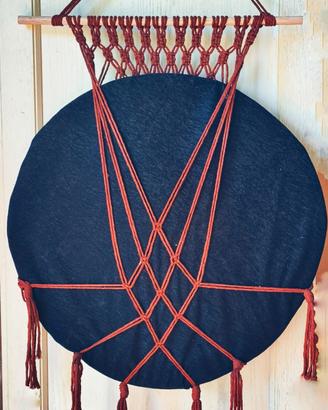 Porta Handpan in macramè,handmade-Pannello pensile
